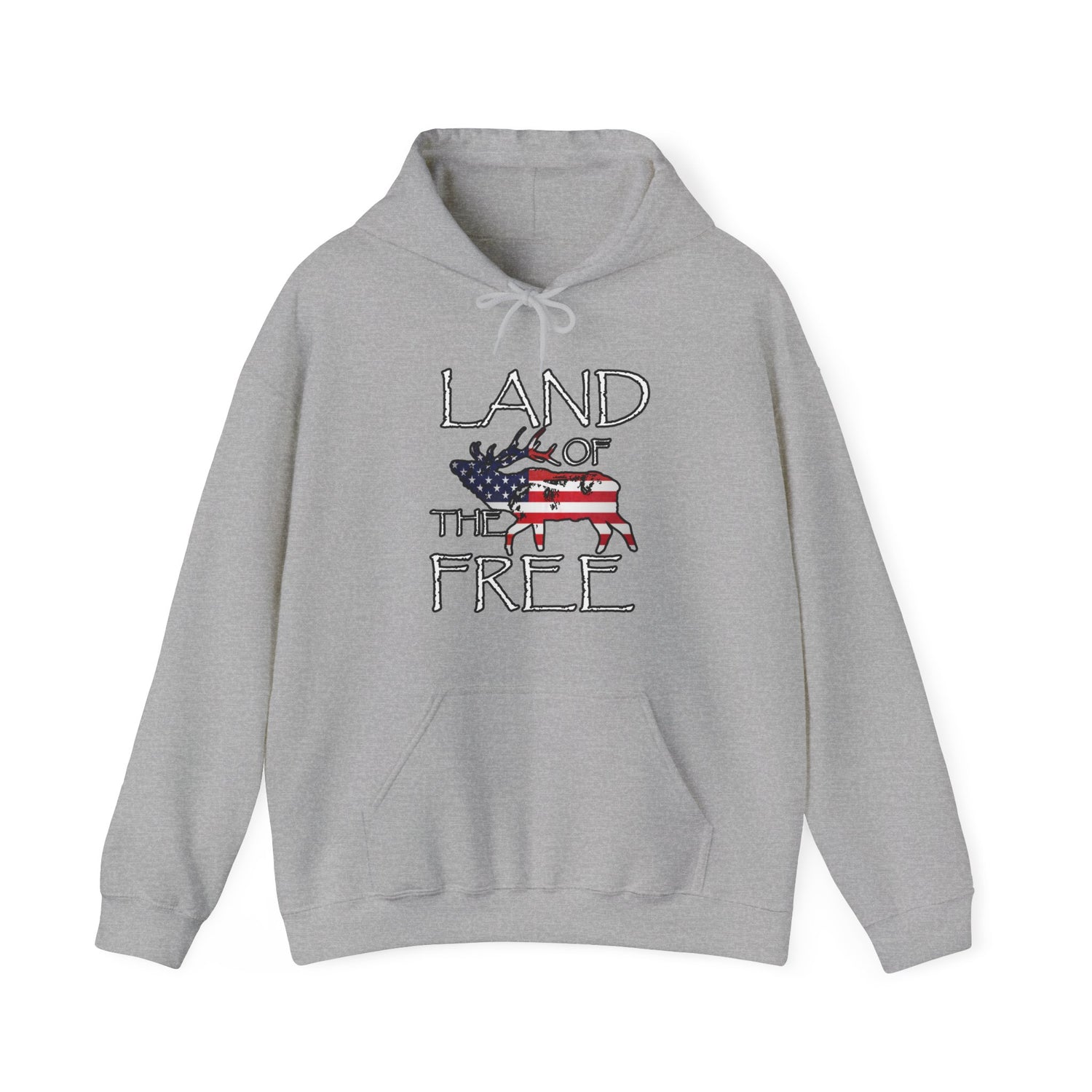 Elk Hunting Hoodie - Land of the Free - Patriotic