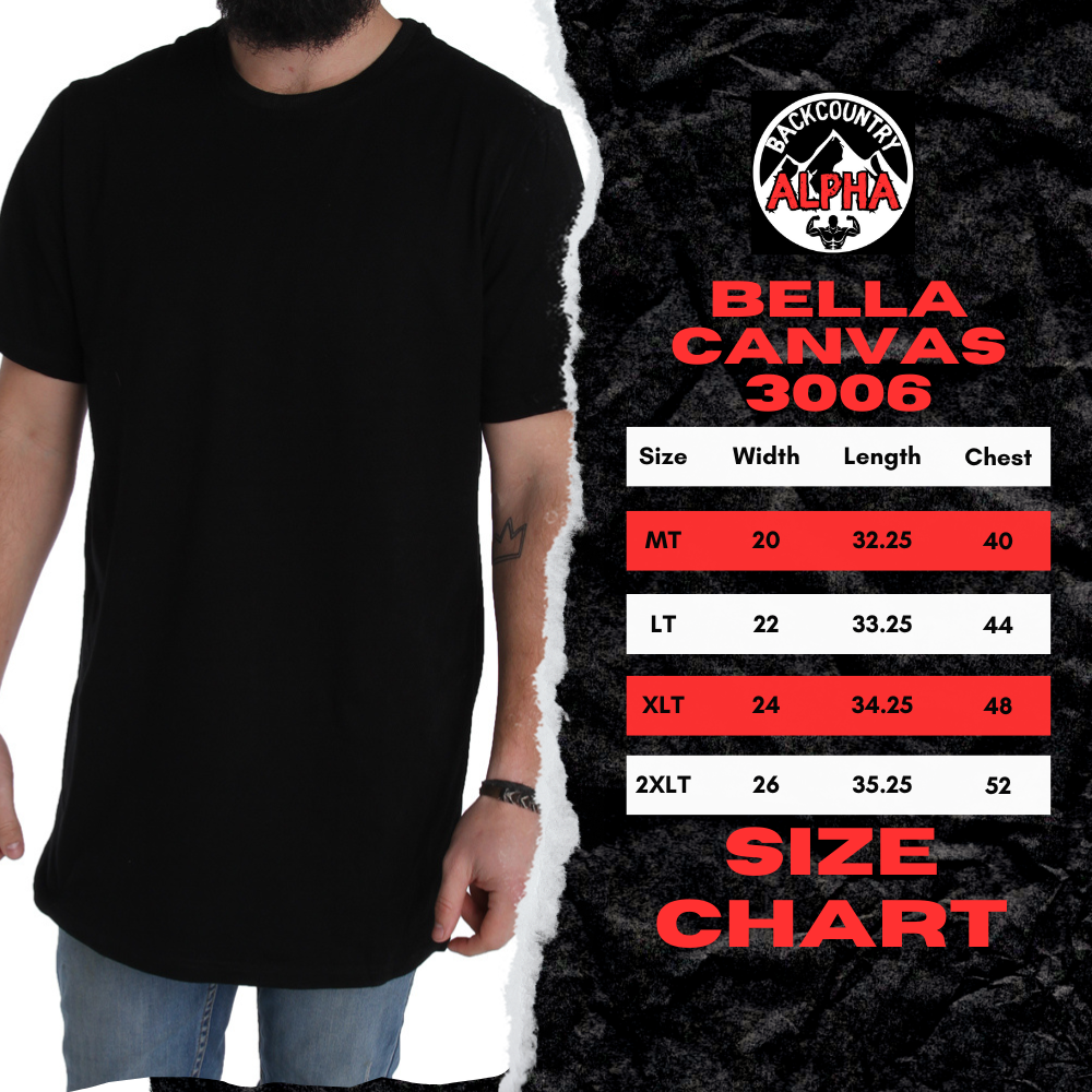 Bella Canva 3006 size chart