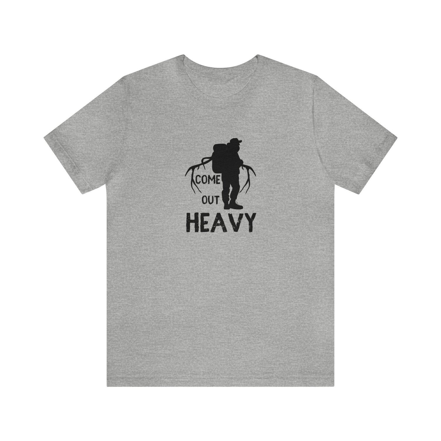 Western elk hunting t-shirt, color light grey, front design placement