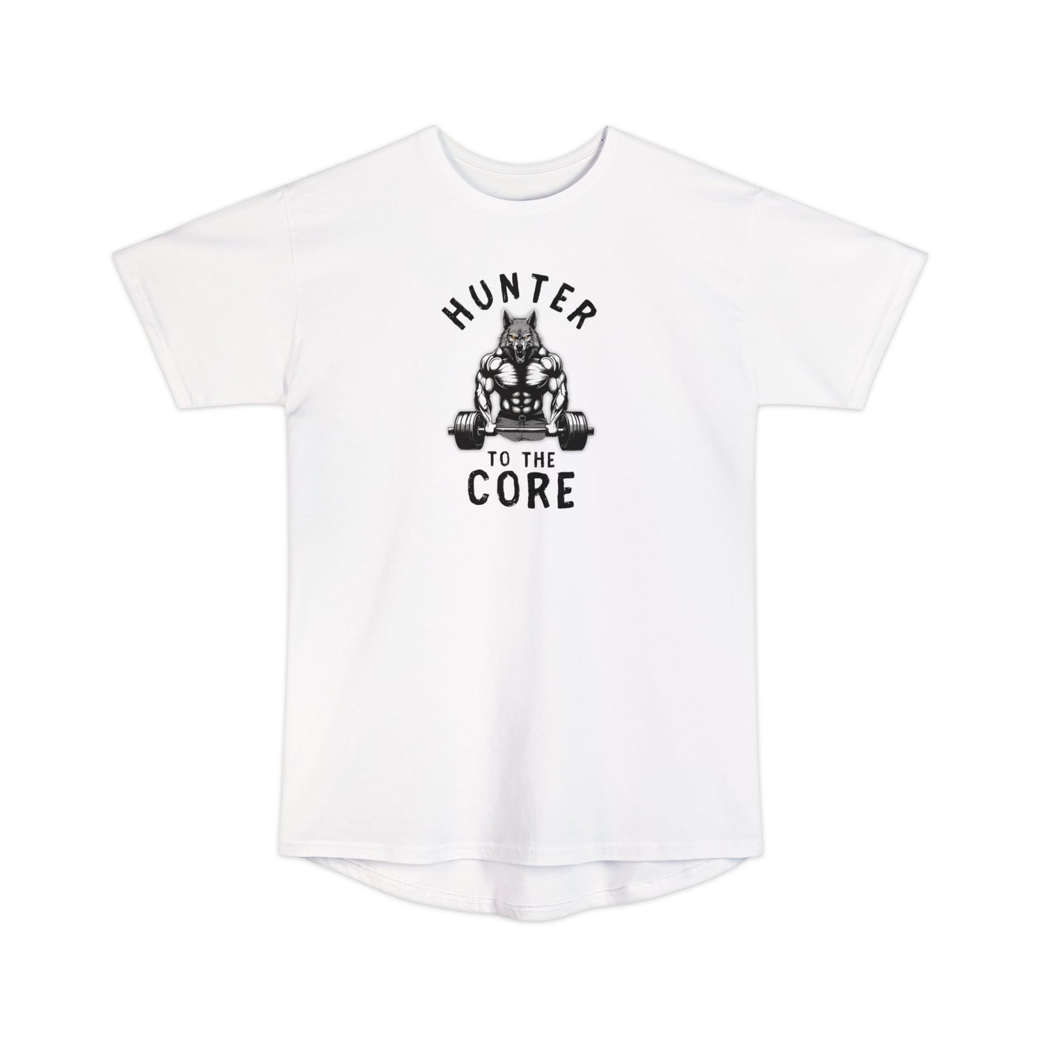 Athletic tall hunting shirt, color white, front design placement