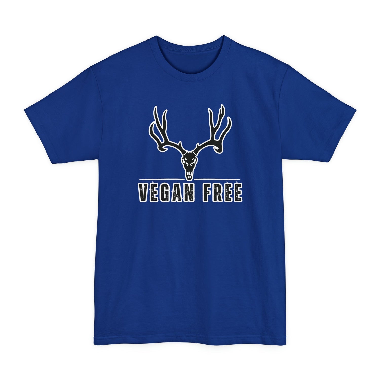 Big and tall deer hunting t-shirt, color blue, front design placement