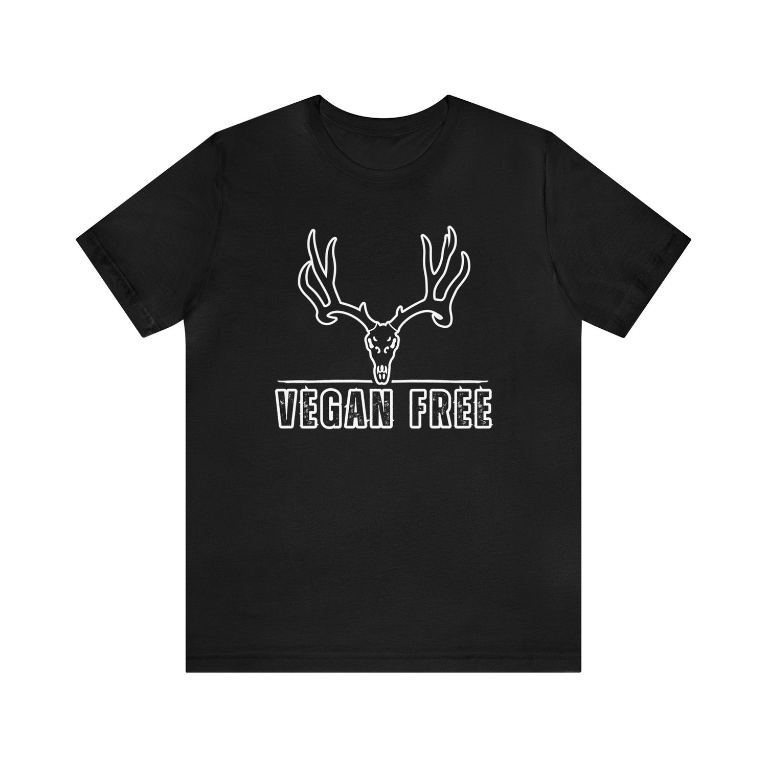 Western deer hunting t-shirt, color black, front design placement