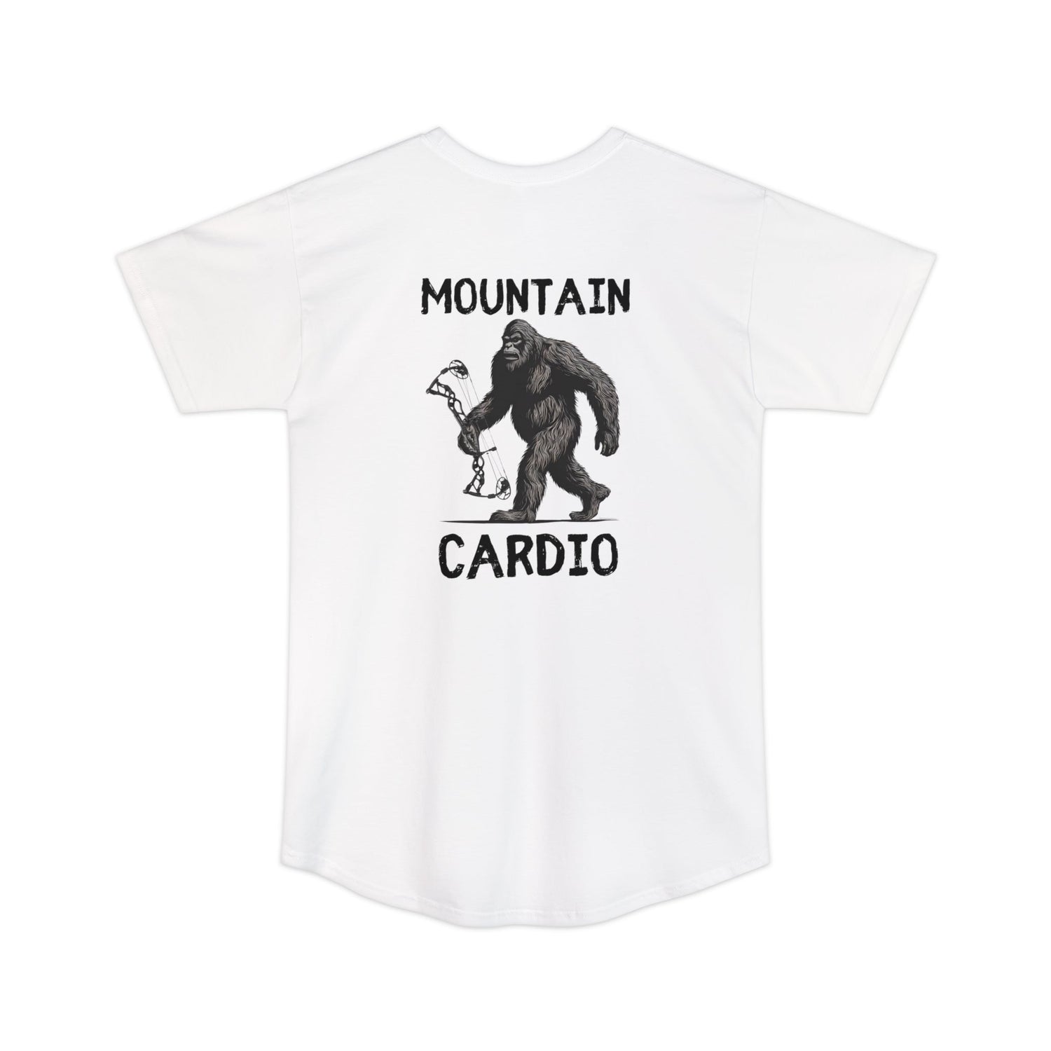 Athletic tall bowhunting t-shirt, color white, back design placement