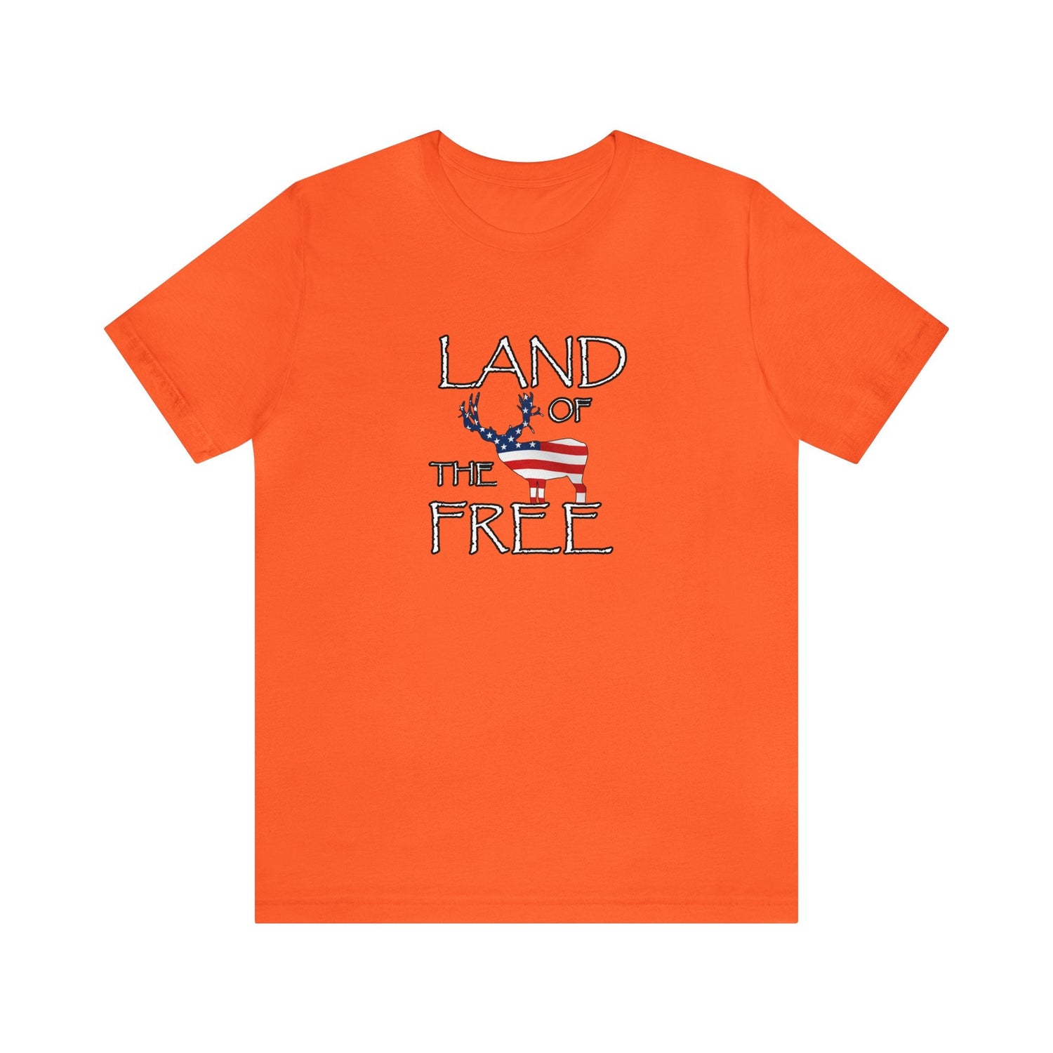 Western deer hunting t-shirt, color orange, back design placement