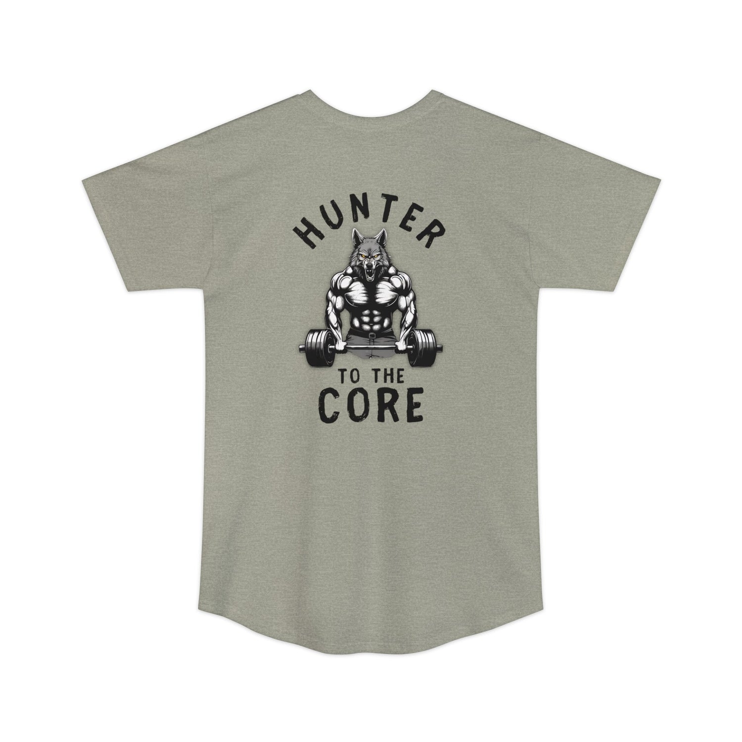 Athletic tall hunting shirt, color light grey, back design placement