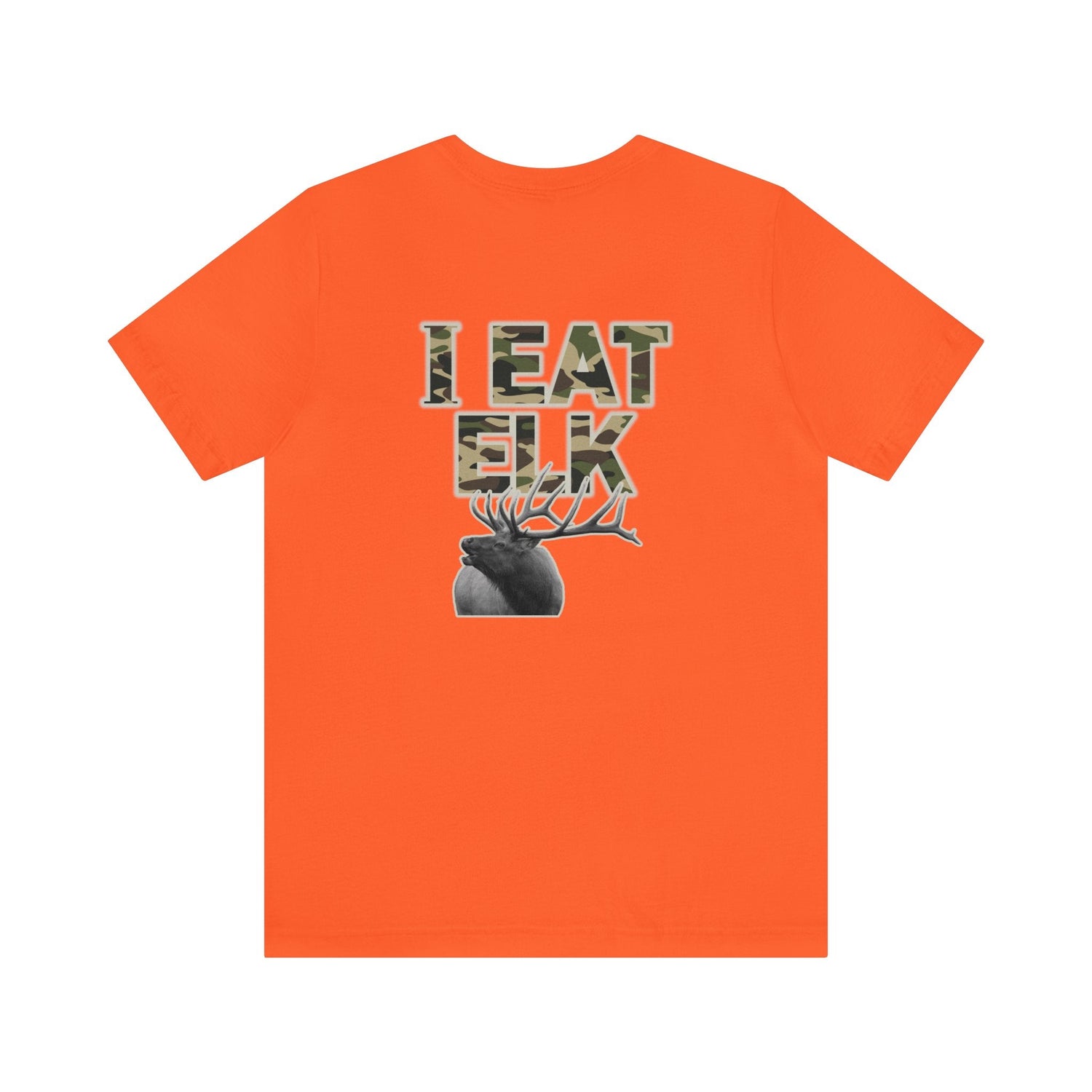 Western elk hunting t-shirt, color orange, back design placement