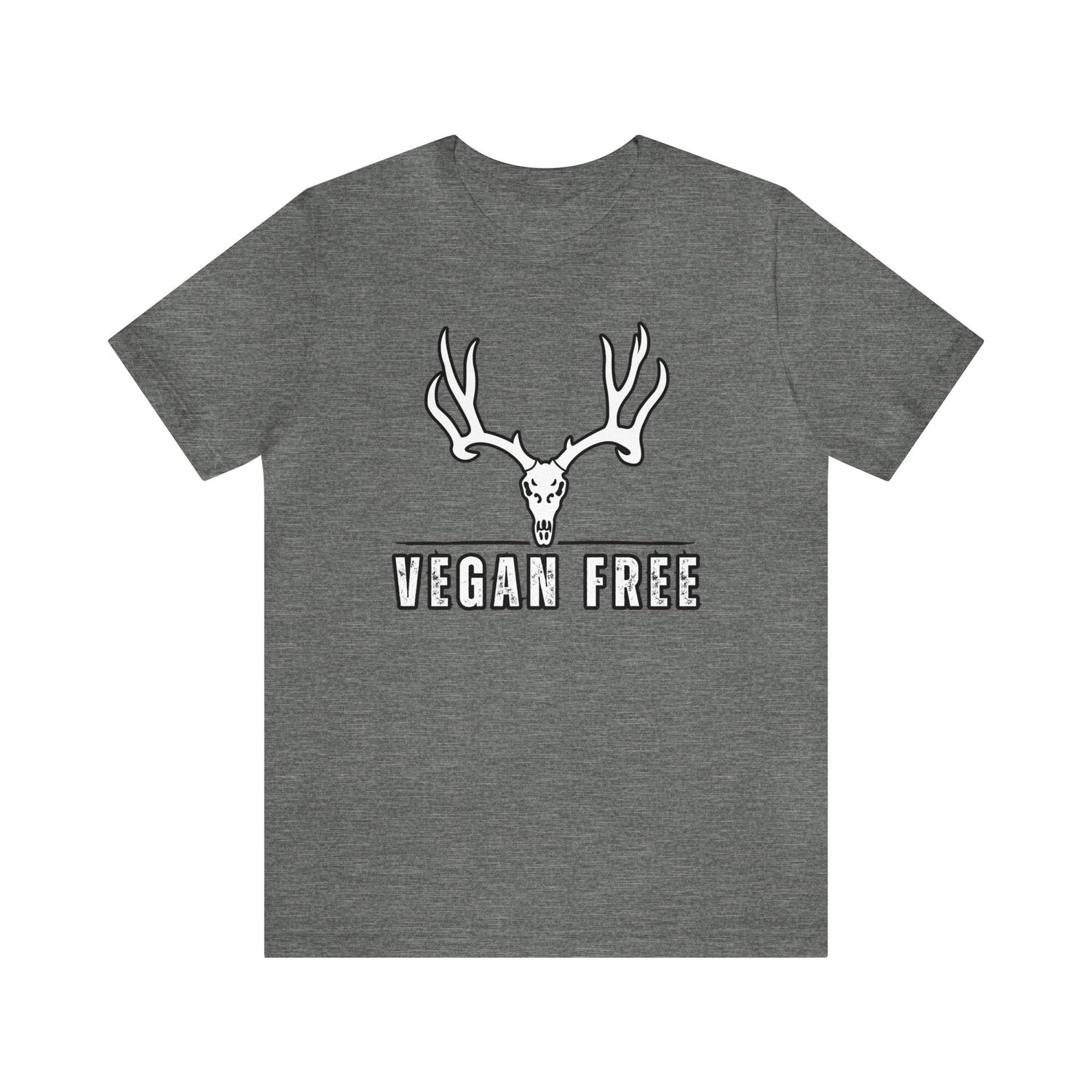 Western deer hunting t-shirt, color dark grey, front design placement