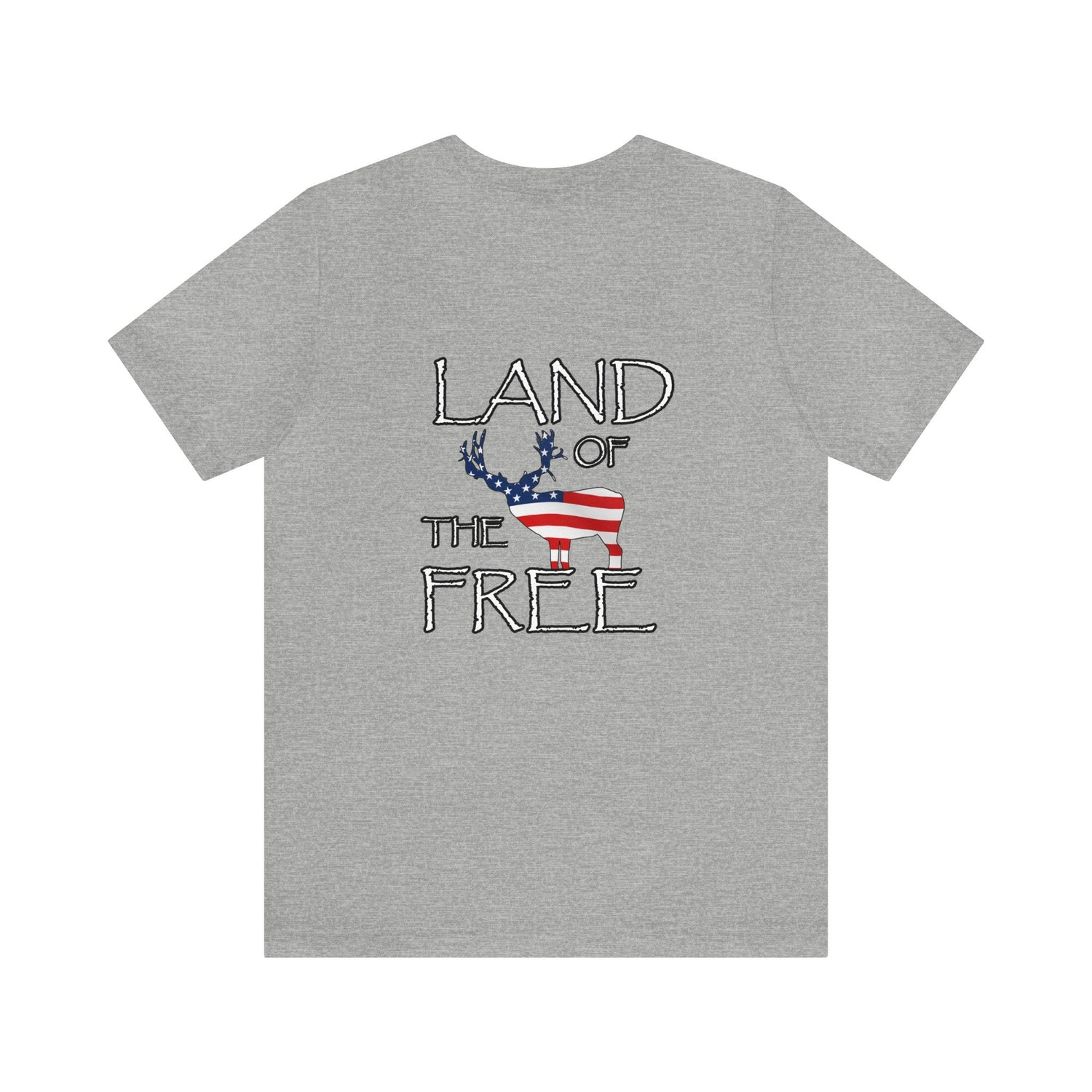 Western deer hunting t-shirt, color light grey, front design placement