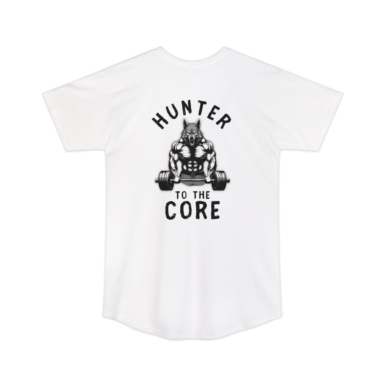 Athletic tall hunting shirt, color white, back design placement