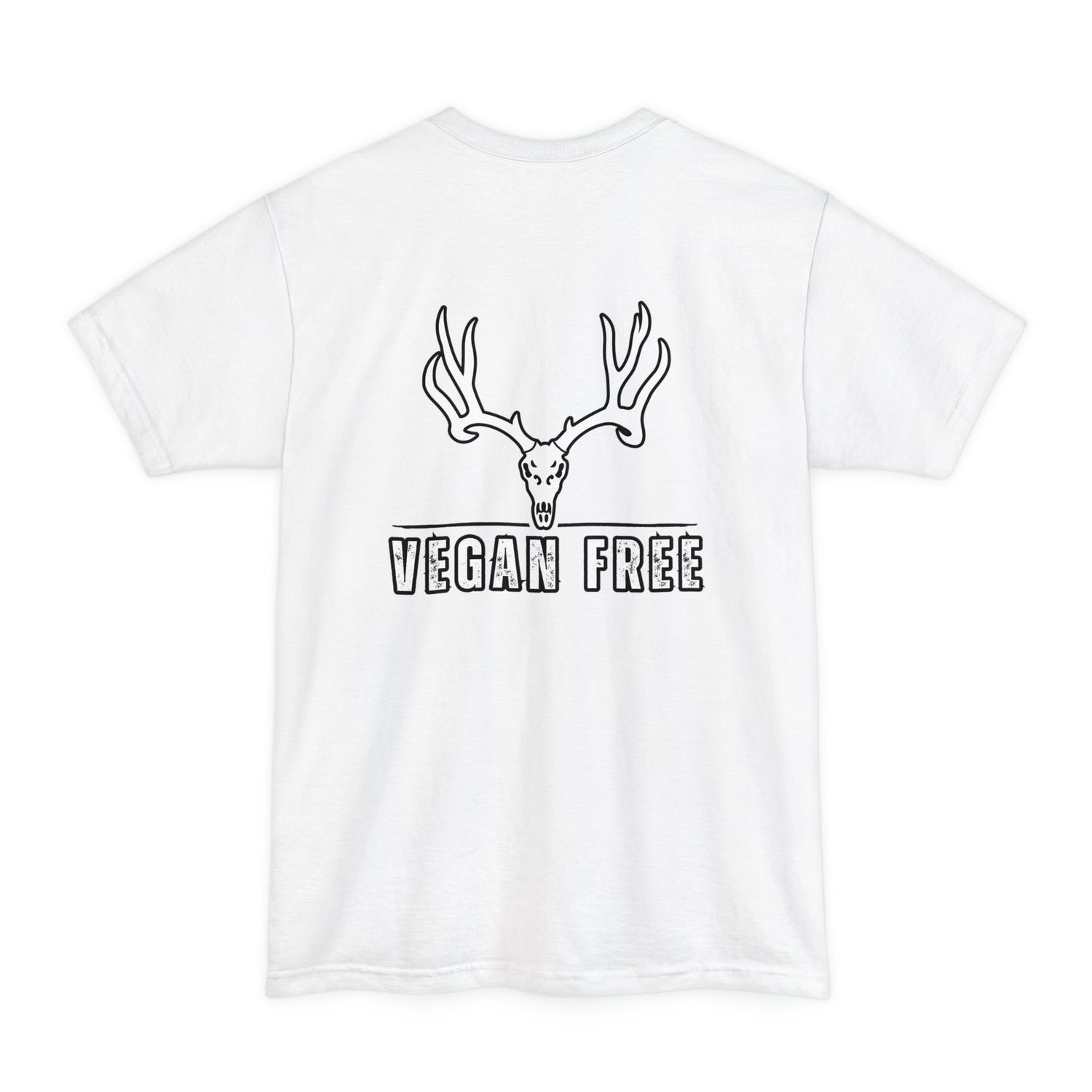 Big and tall deer hunting t-shirt, color white, back design placement