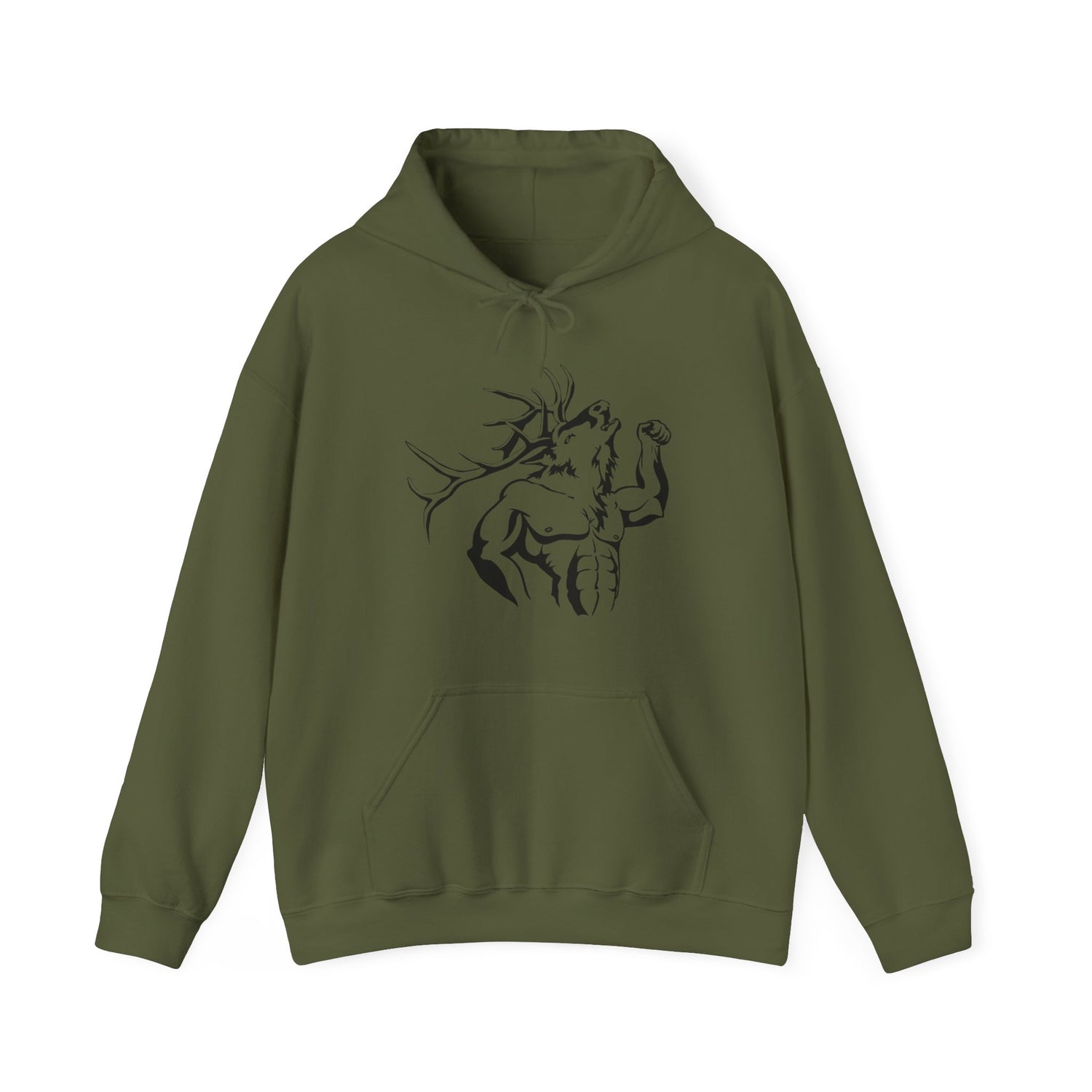 Western Elk Hunting Hoodie - Muscle Bull