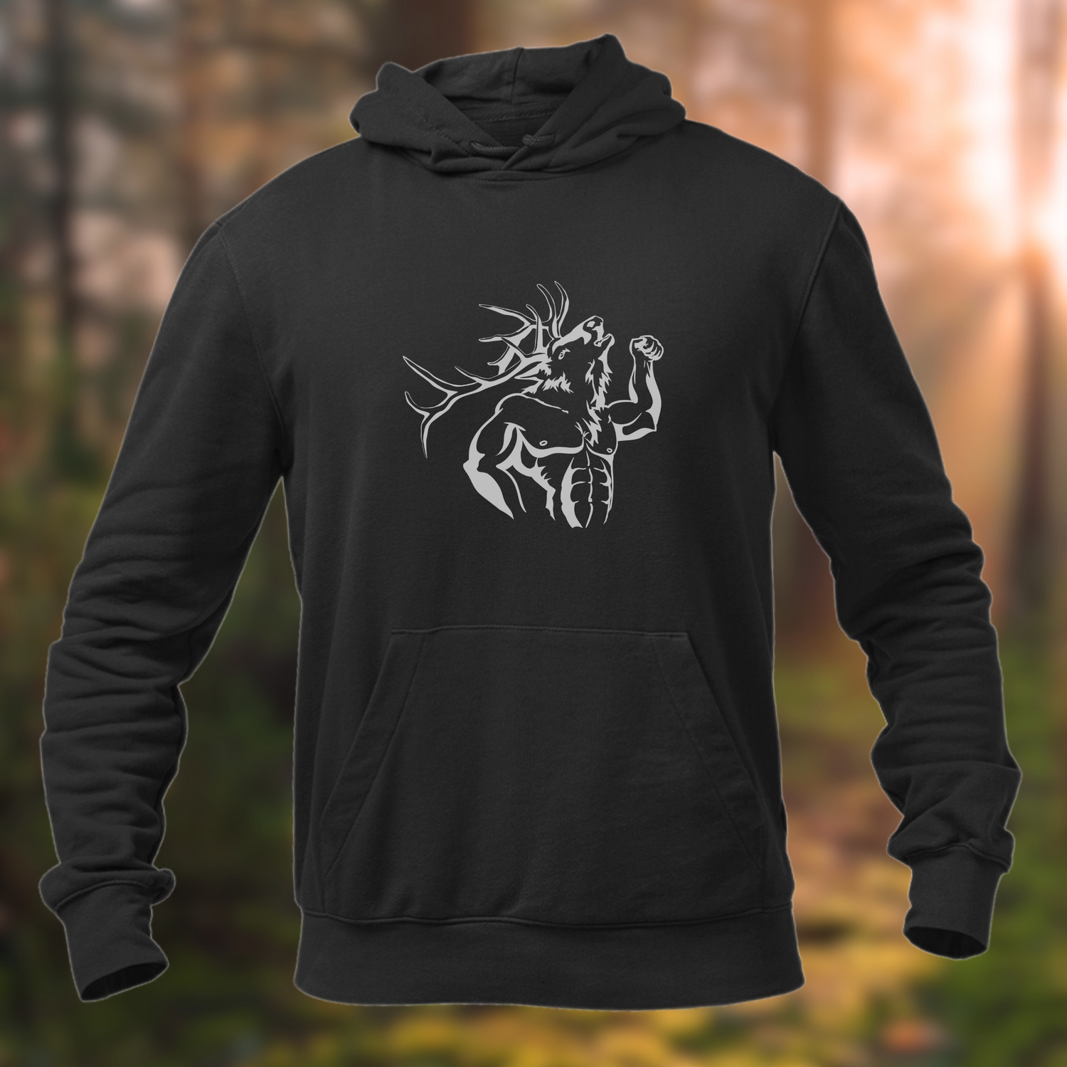 Western Elk Hunting Hoodie - Muscle Bull