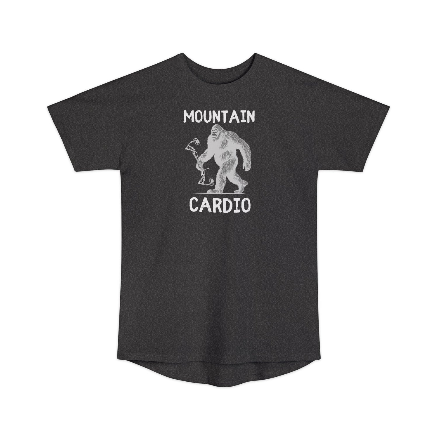 Athletic tall bowhunting t-shirt, color dark grey, front design placement