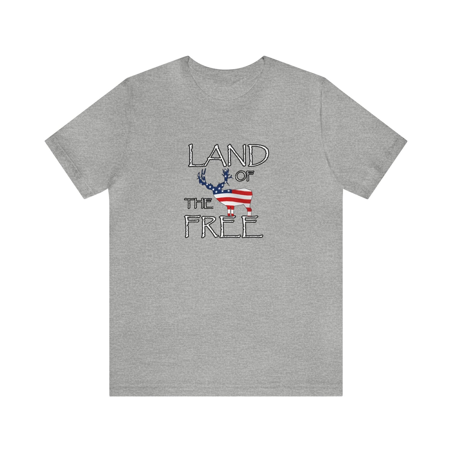 Western deer hunting t-shirt, color light grey, back design placement