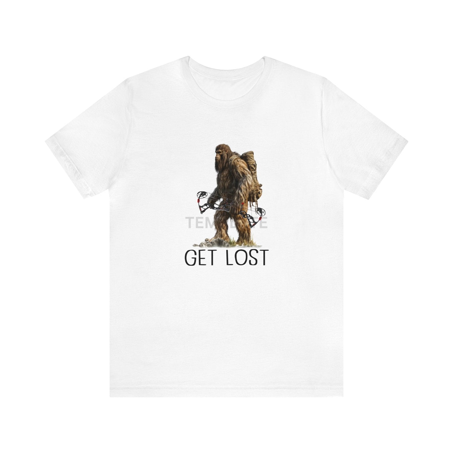 Western deer hunting t-shirt, color white, front design placement