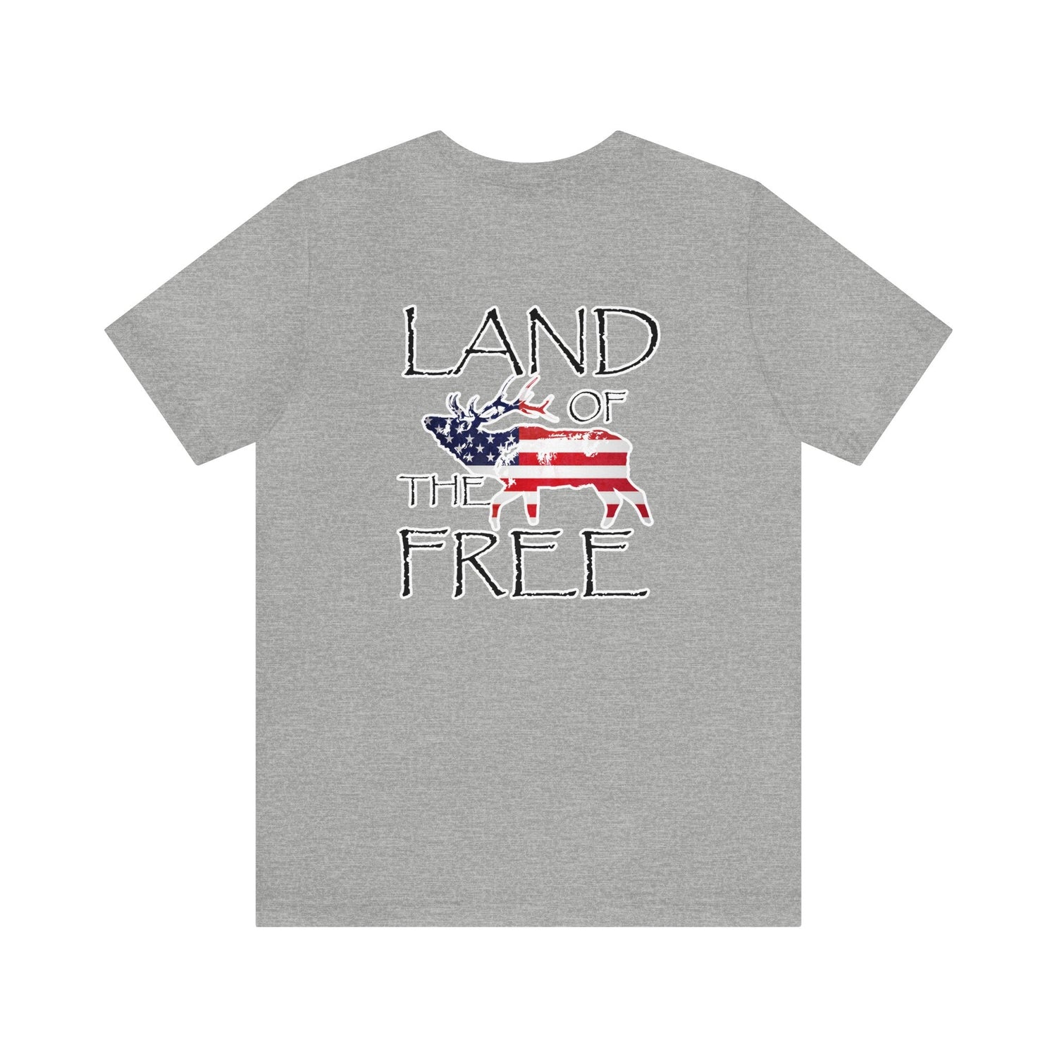 Western elk hunting t-shirt, color light grey, back design placement