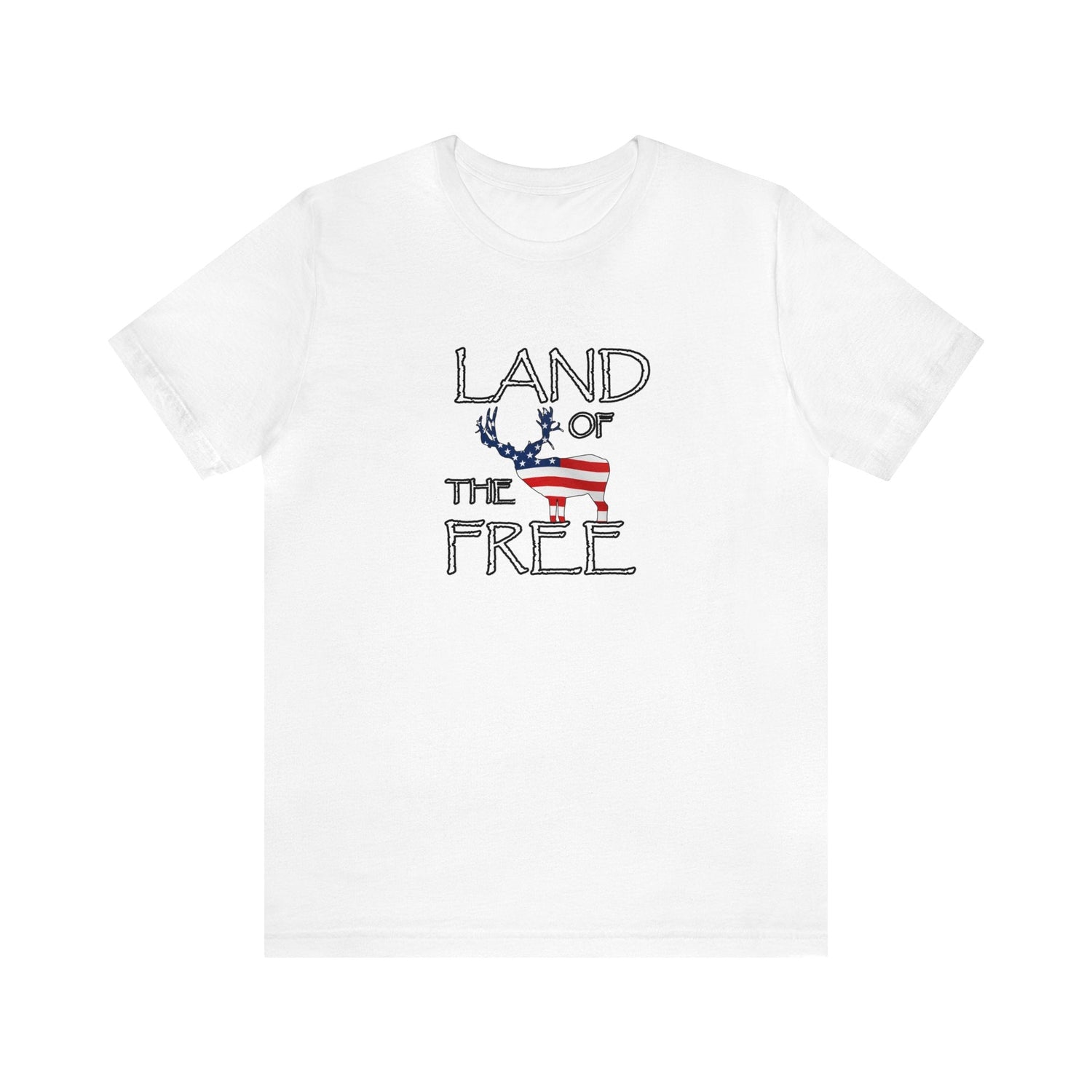 Western deer hunting t-shirt, color white, back design placement