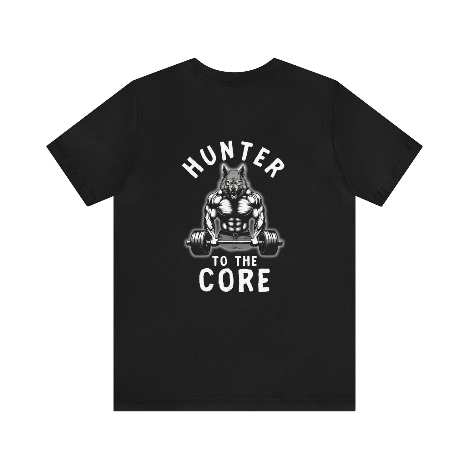 Western deer hunting t-shirt, color black, front design placement