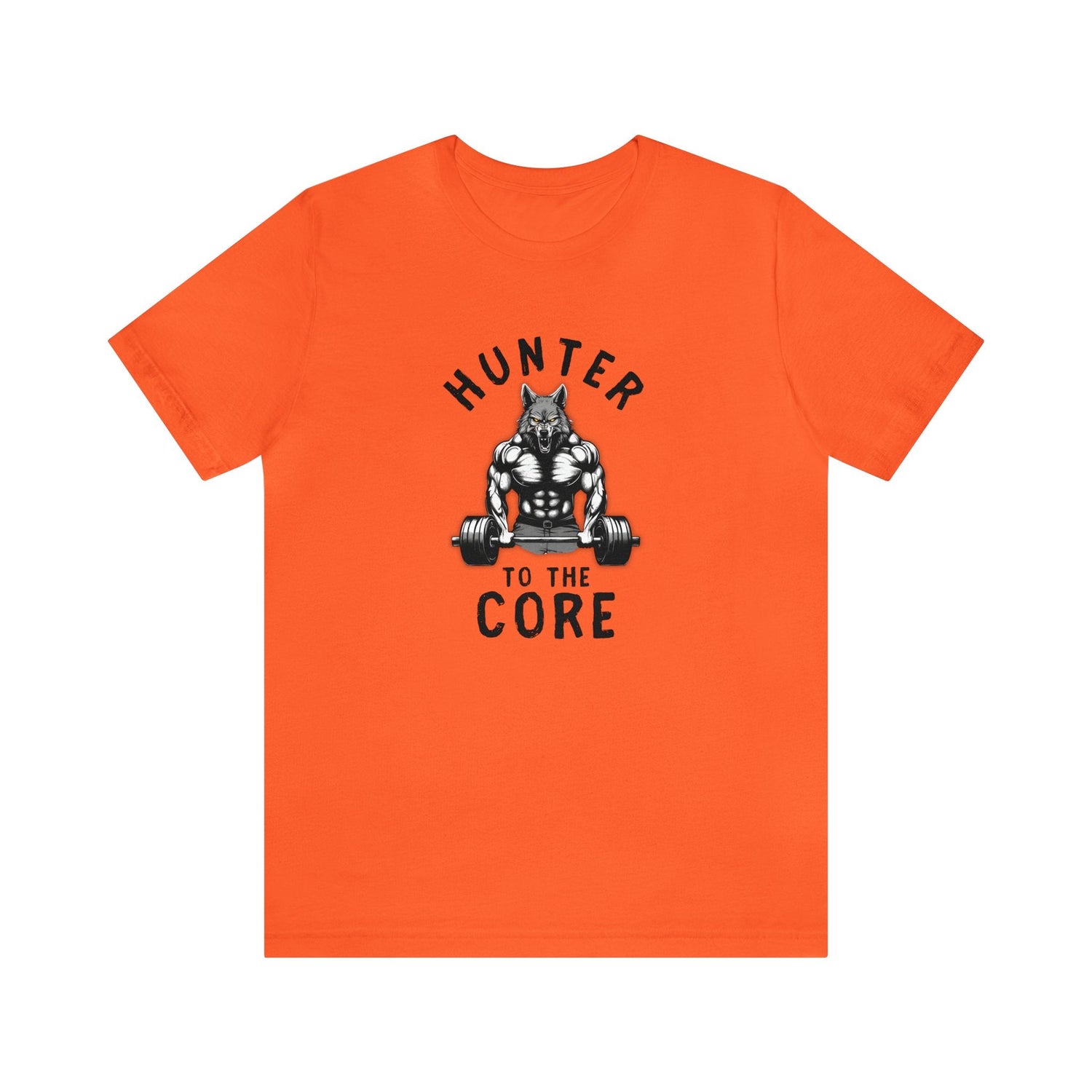 Western deer hunting t-shirt, color orange, back design placement