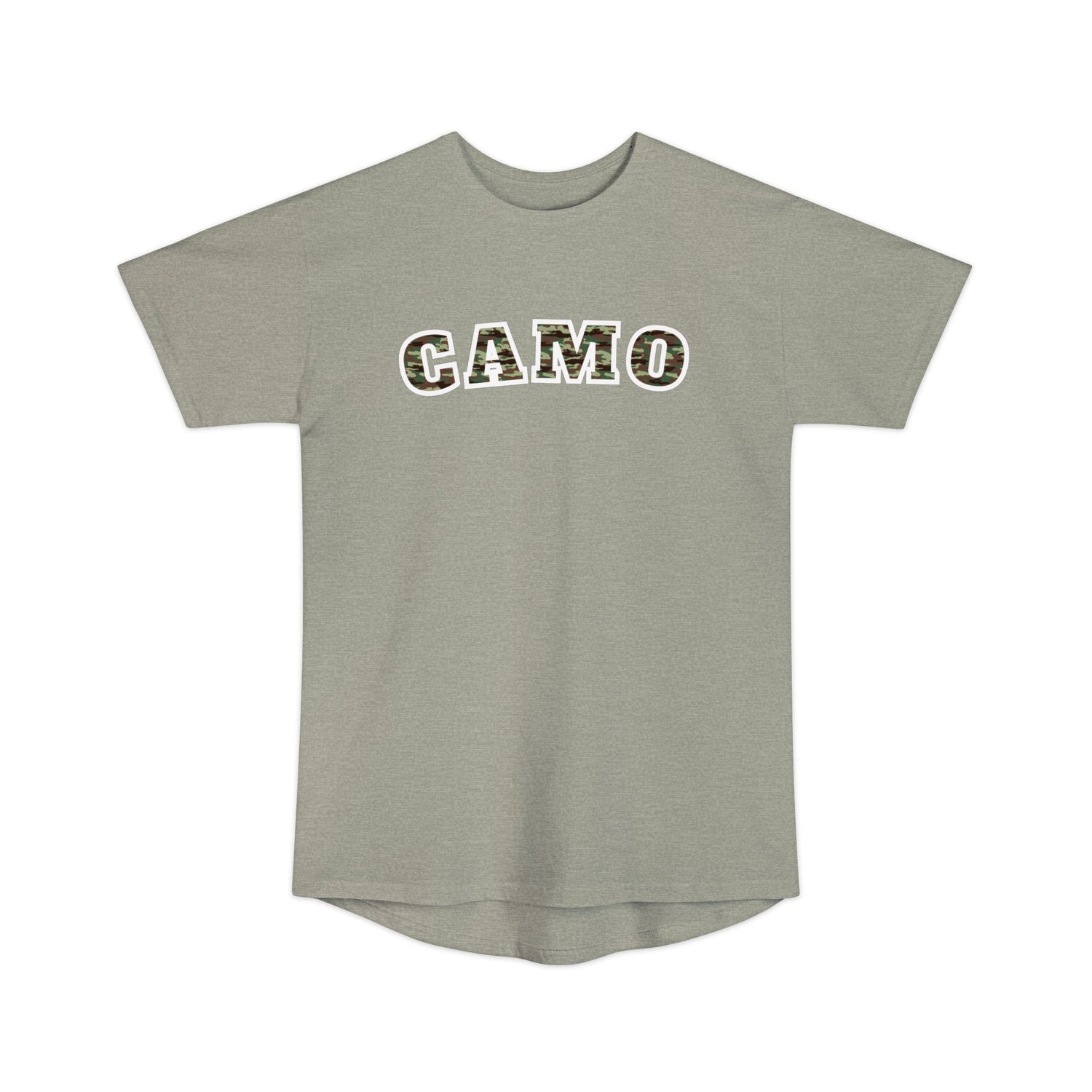 Athletic tall hunting shirt, color light grey, front design placement