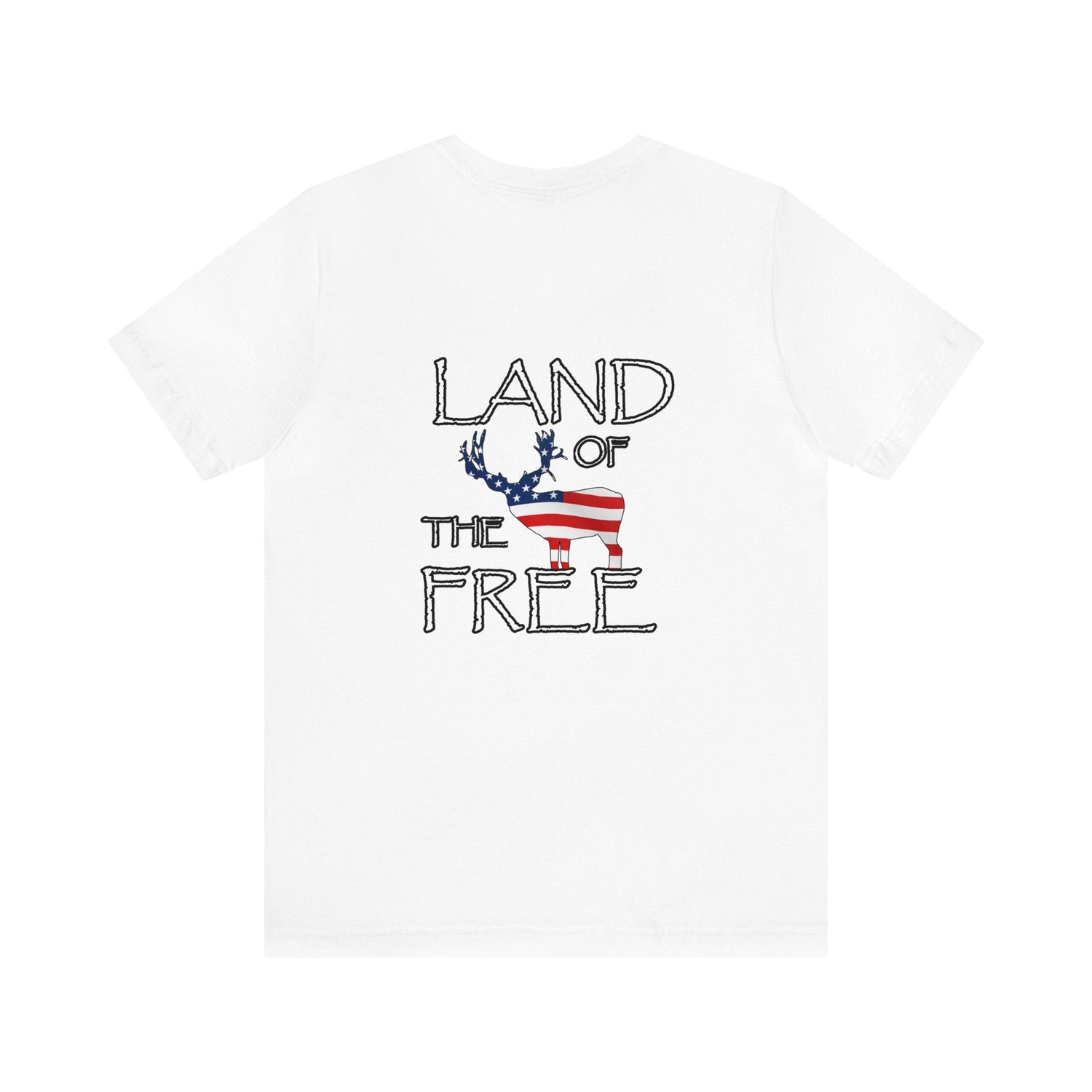 Western deer hunting t-shirt, color white, front design placement