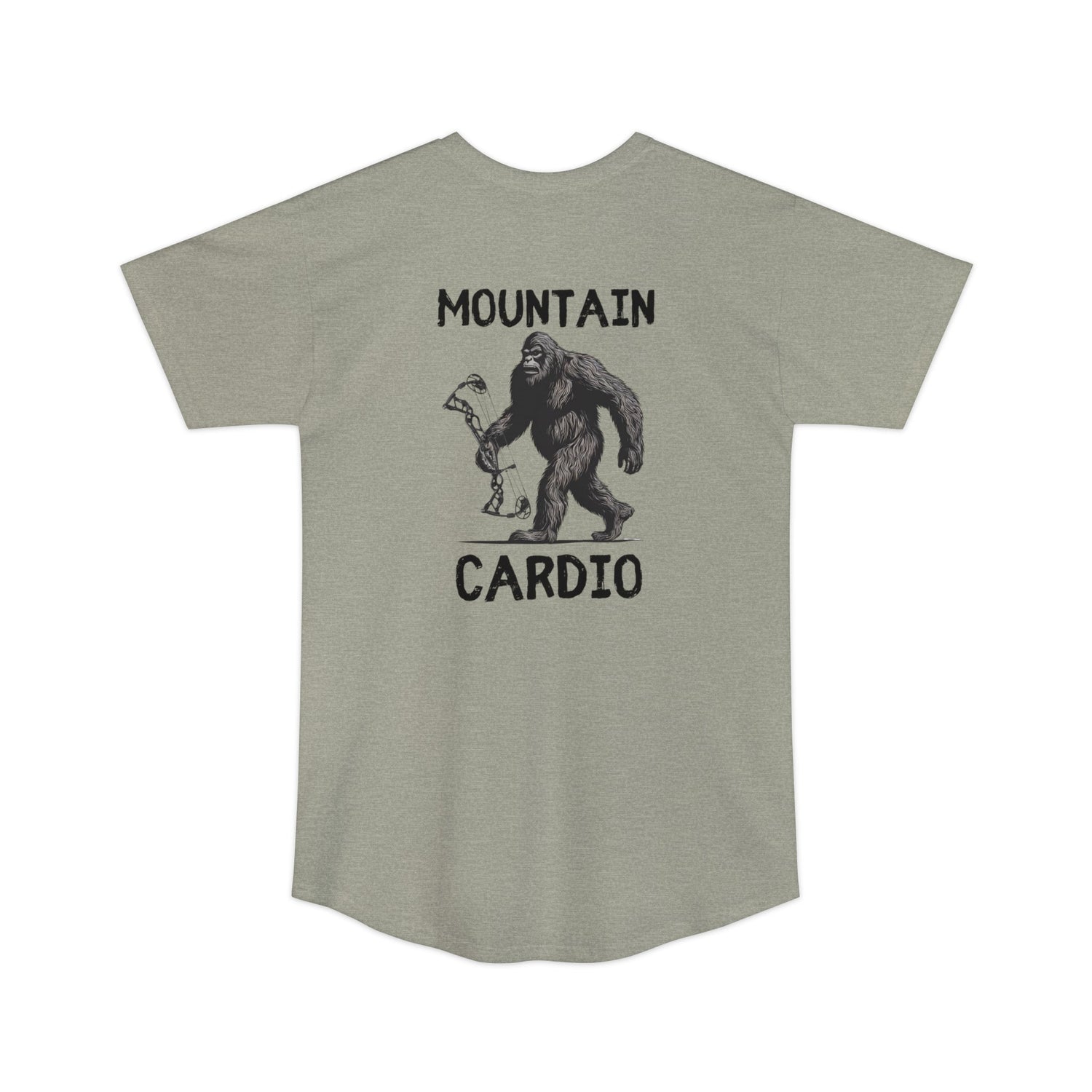 Athletic tall bowhunting t-shirt, color light grey, back design placement