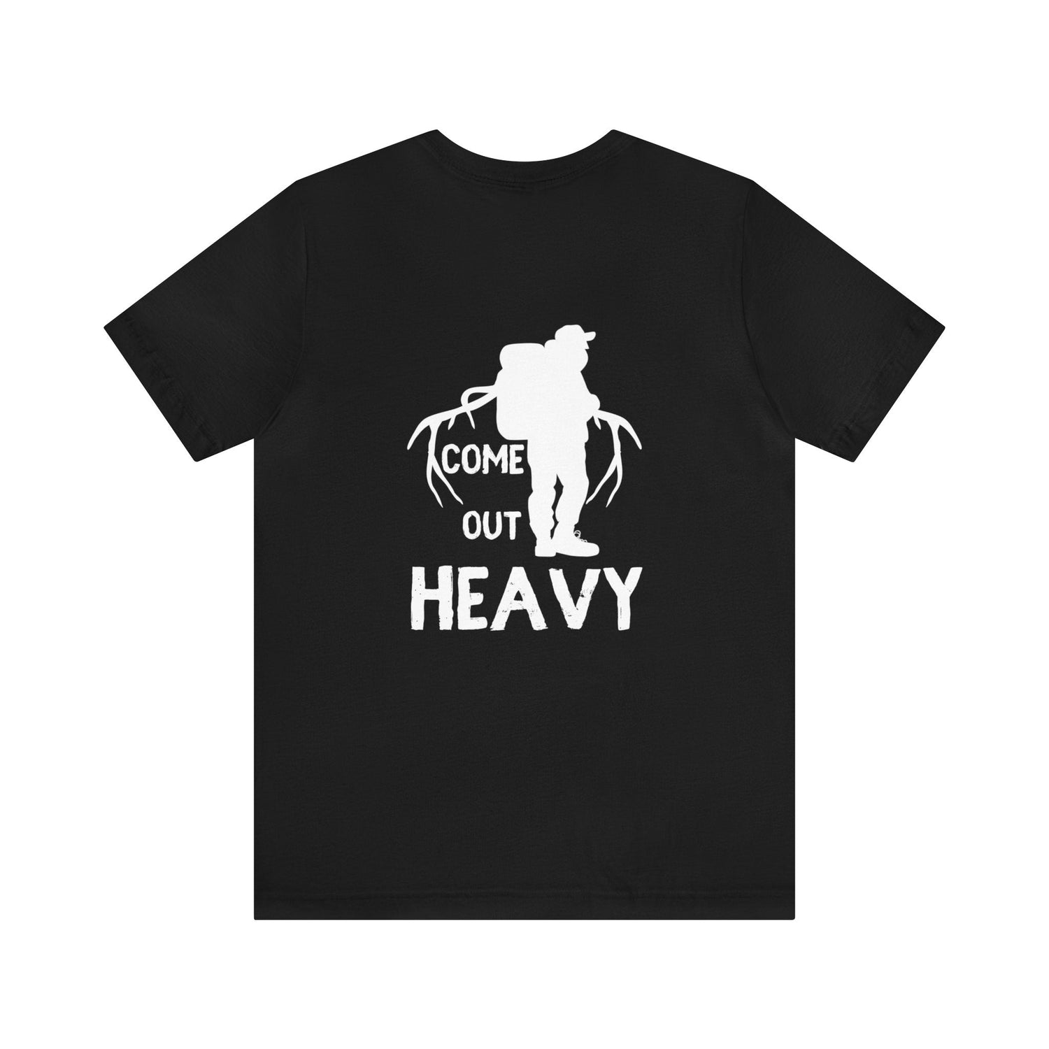Western elk hunting t-shirt, color black, back design placement