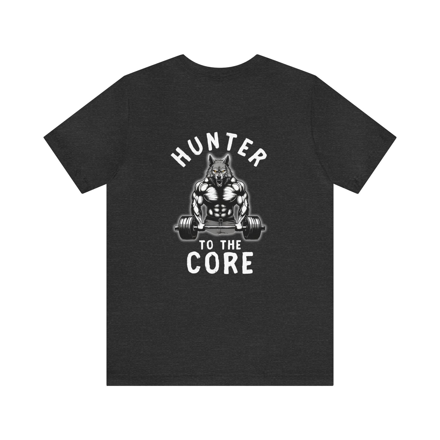 Western deer hunting t-shirt, color dark grey, front design placement