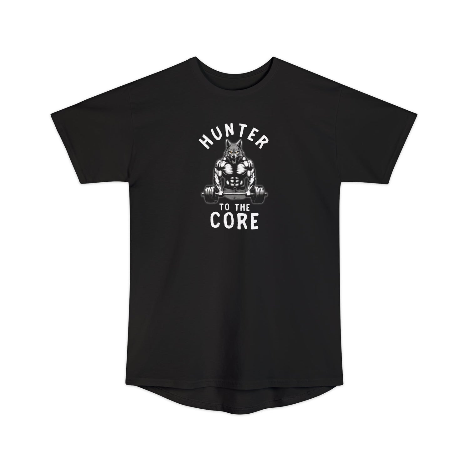 Athletic tall hunting shirt, color black, front design placement