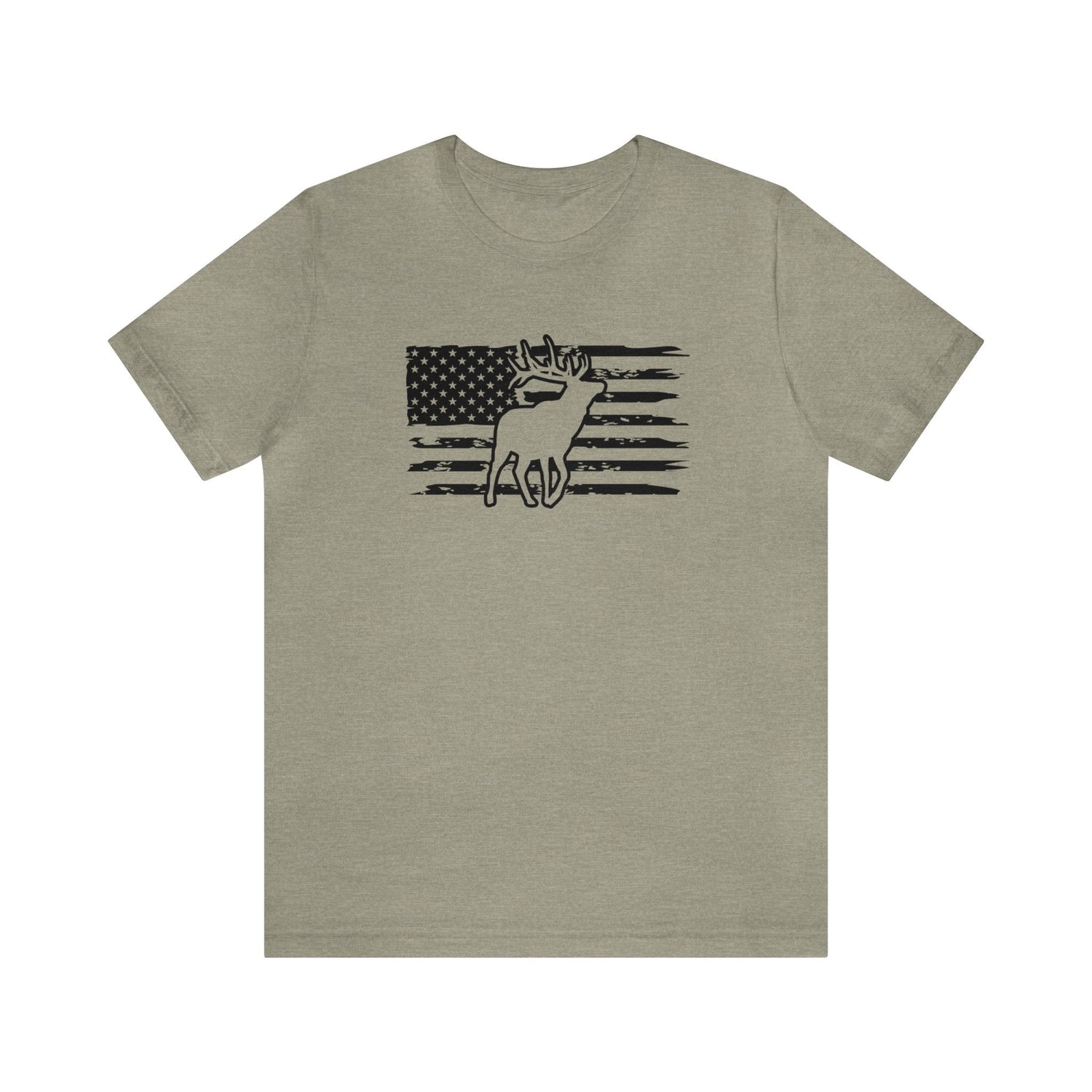 Western elk hunting t-shirt, color white, front design placement