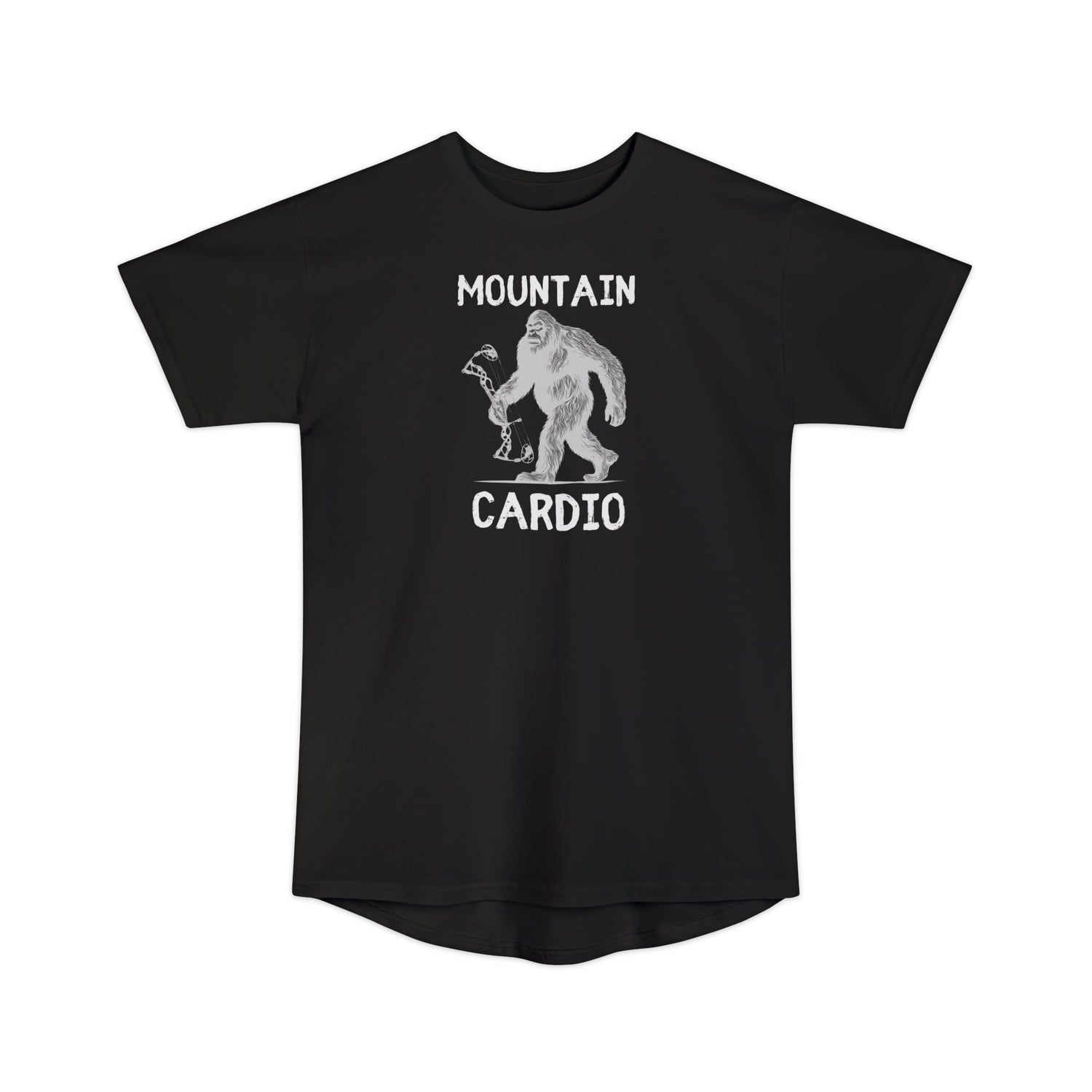 Athletic tall bowhunting t-shirt, color black, front design placement