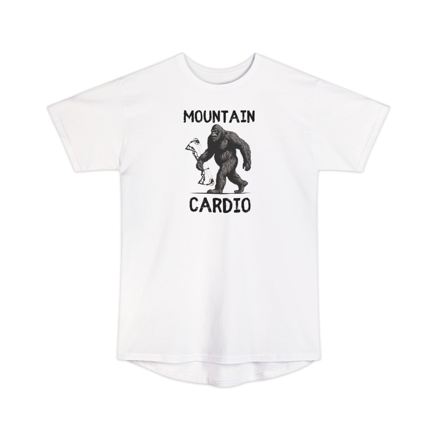 Athletic tall bowhunting t-shirt, color white, front design placement