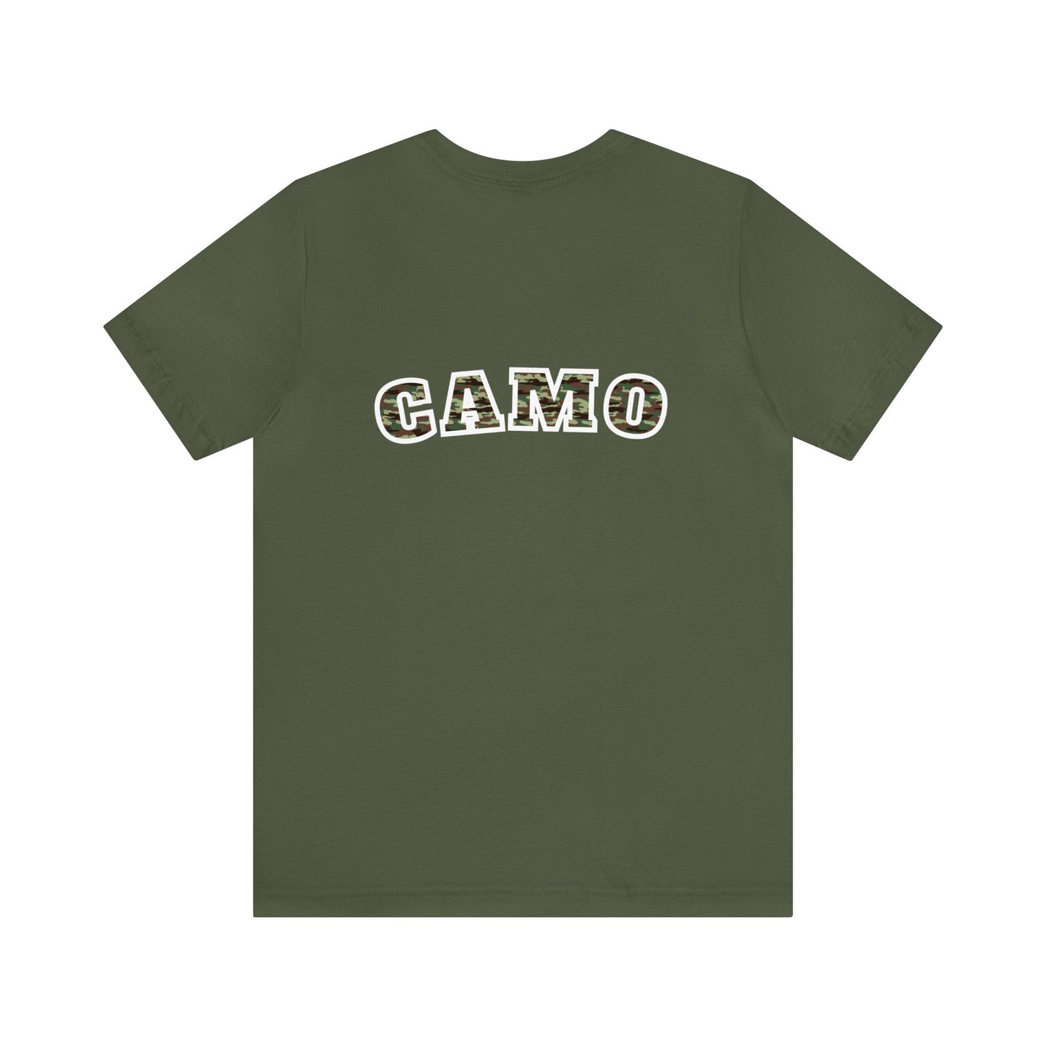 Western deer hunting t-shirt, color military green, back design placement