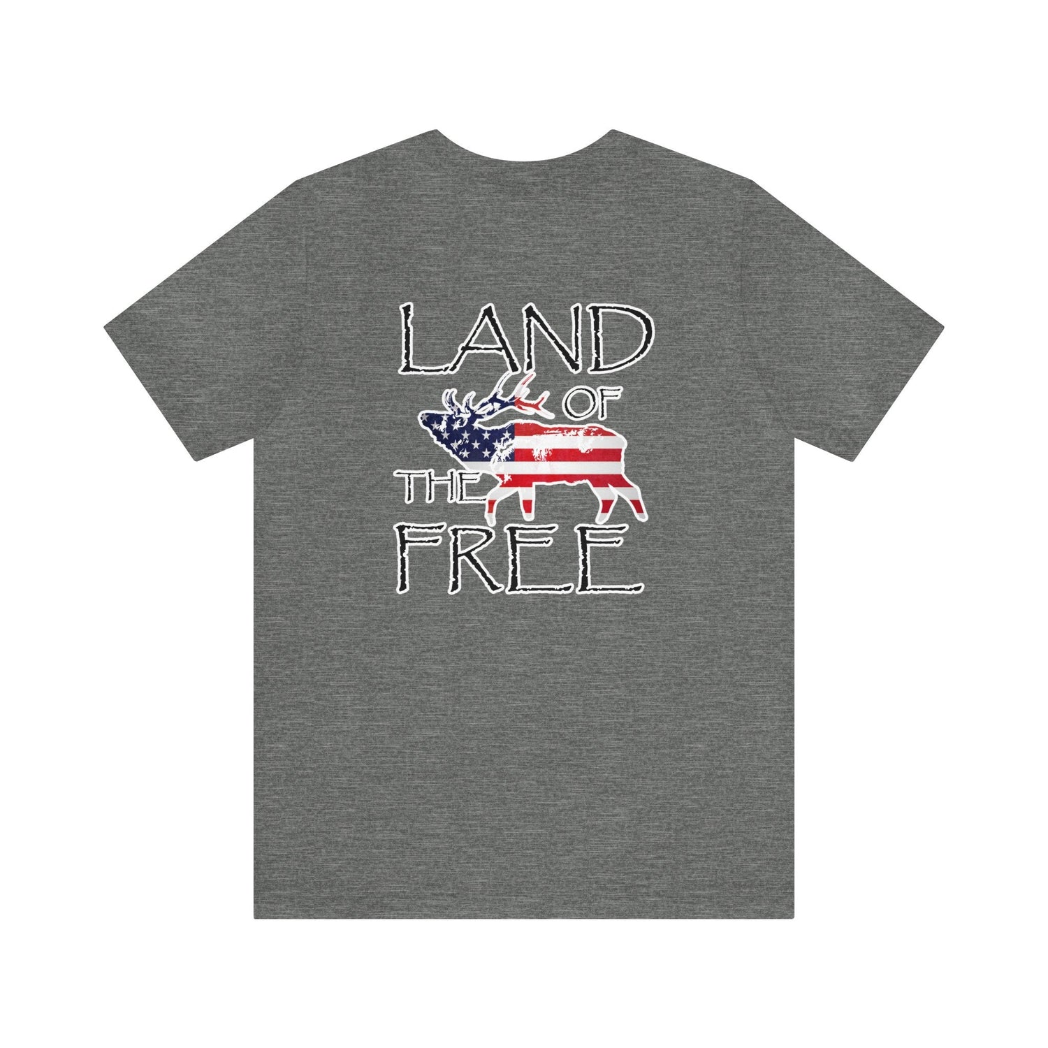 Western elk hunting t-shirt, color dark grey, back design placement