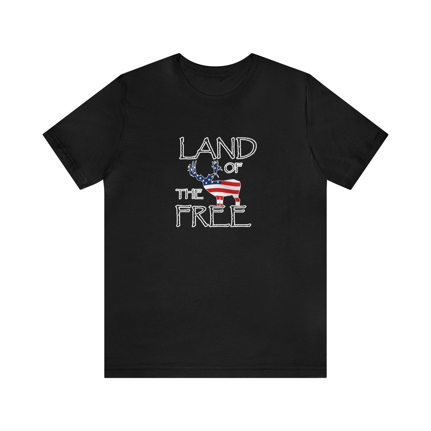 Western deer hunting t-shirt, color black, back design placement