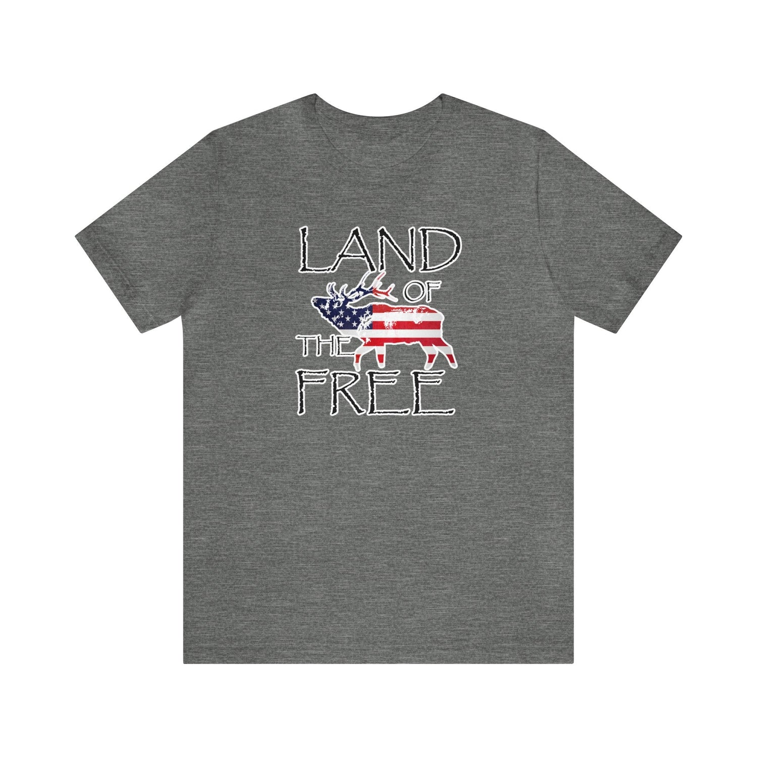 Western elk hunting t-shirt, color dark grey, front design placement