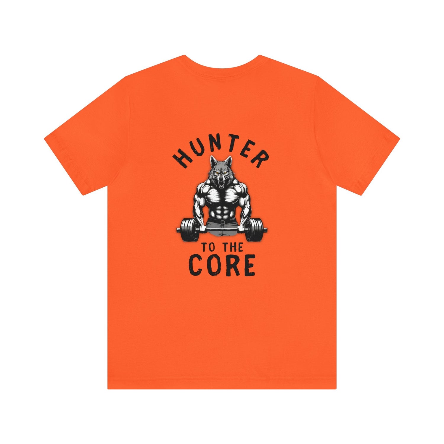 Western deer hunting t-shirt, color orange, front design placement