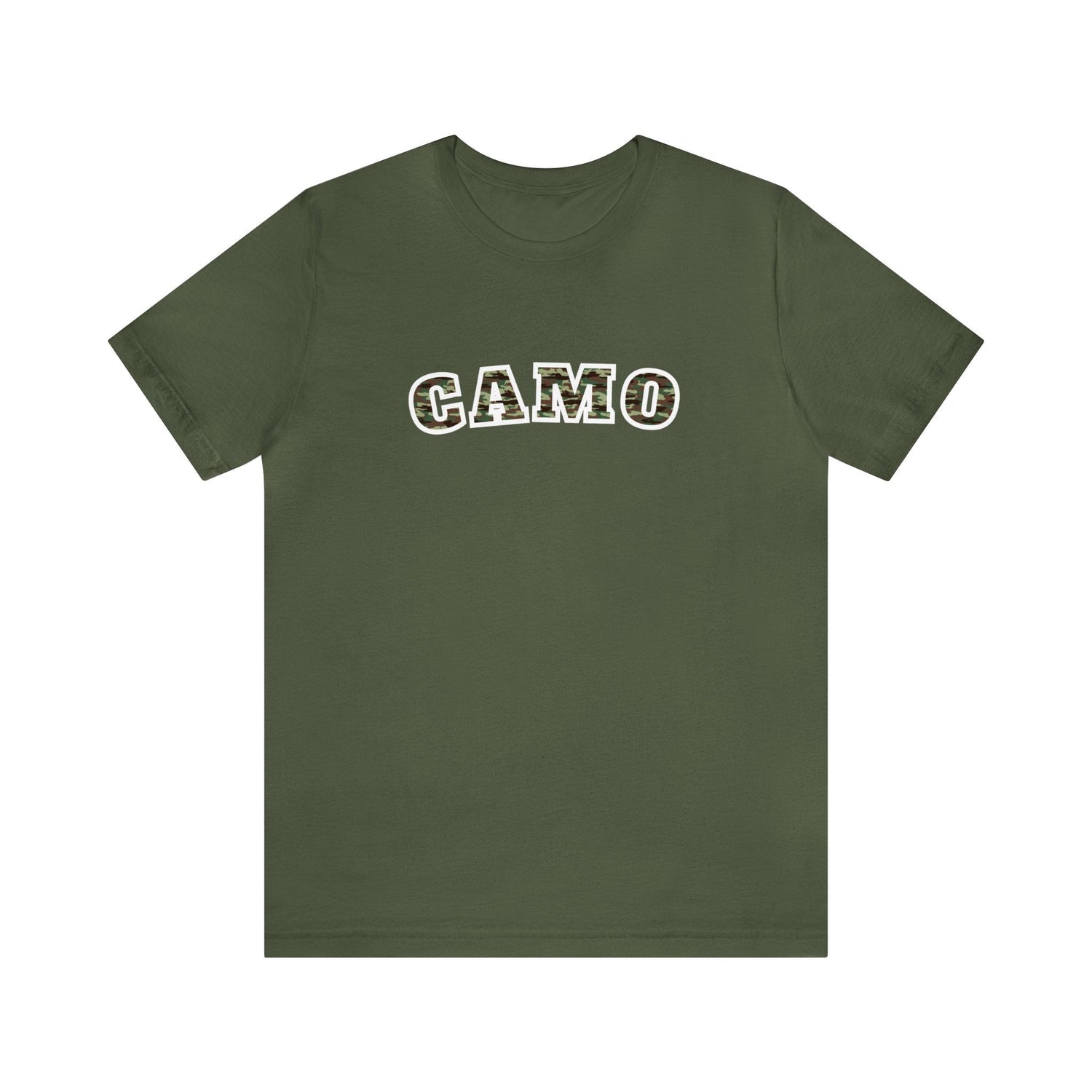 Western deer hunting t-shirt, color military green, front design placement