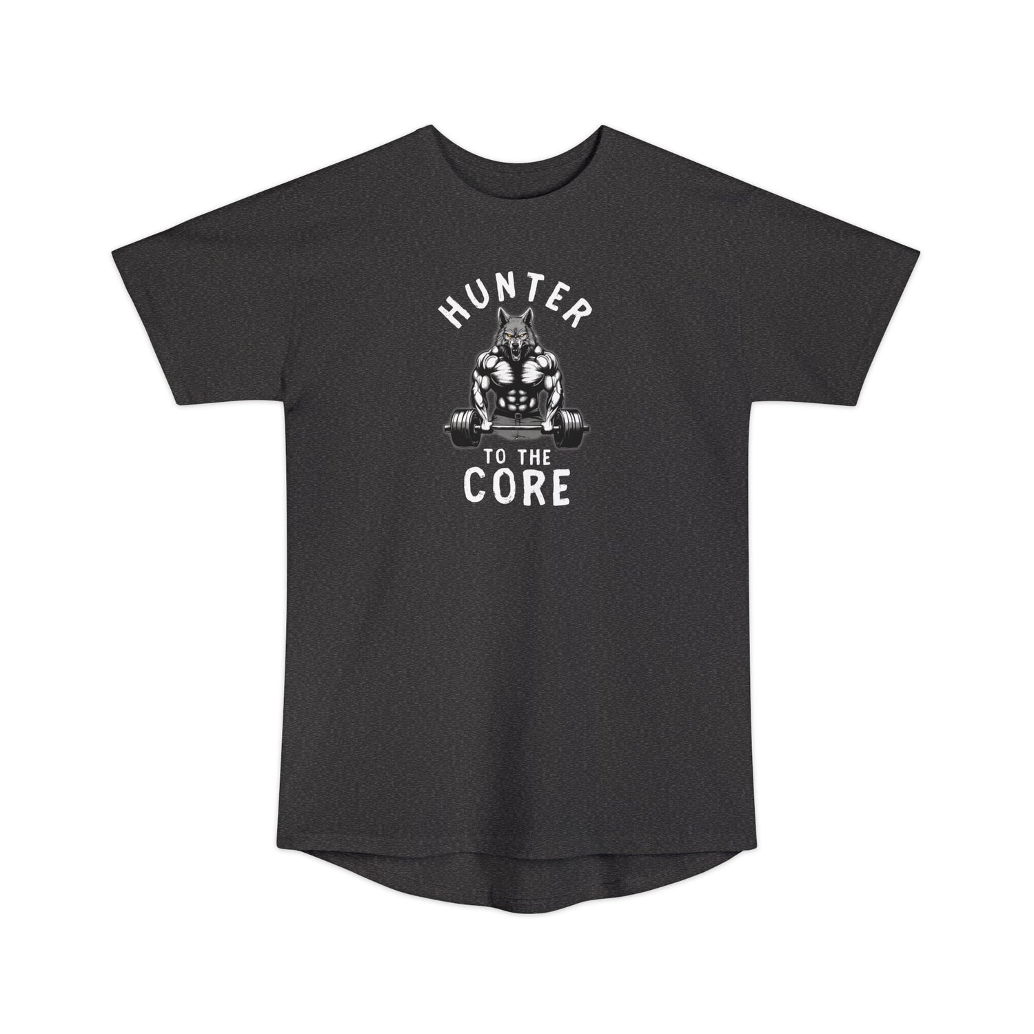 Athletic tall hunting shirt, color dark grey, front design placement