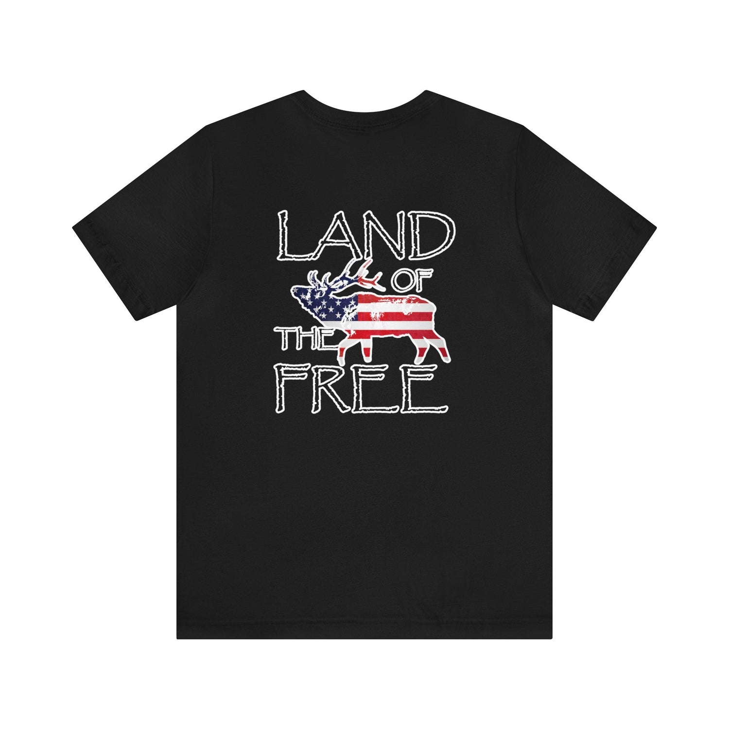 Western elk hunting t-shirt, color black, back design placement
